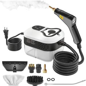 Powerful 2500W Handheld Steam Cleaner,15s Fast Heat-Up & High-Pressure Steam, 6-Level Adjustable Settings for Deep Cleaning on Floors, Kitchen, Bathroom, Car, Grout (White)
