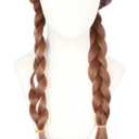 Topcosplay Women or Girls Wig Halloween Costume Cosplay Wigs Brwon Long Braids Wig