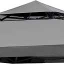 Grey Gazebo Replacement Cover Compatible with ABC 13x13 Pop Up Gazebo Frame,This Particular Replacement Cover Will Not Fit Any Other Models
