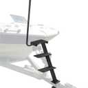 Boat Trailer Step, Heavy Duty Steel 3 Steps Ladder for Boat Trailer Tongue with Left or Right Adjustable Handrail, 450lbs Capacity, Black