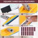 Pole Sander For Drywall Adjustable Extension - Manual Hand Sanding Pole, Wall Sander for Painting Prep, Complete with 15pcs Sanding Sheets, 12-55inch (3 Pieces Each of 60, 80, 180, 240, 320 Grit)