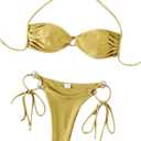 Bikini Set, Plain Bikini, Swimwear, Women's Bikini Set, Shiny Swimsuit, Swimsuits, Beachwear XS