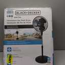 BLACK+DECKER 16 Inches Stand Fan with Pedestal Base, Height Adjustable Pedestal Fan with Remote and Touch Control Panel, Free Standing Fan with 90-Degree Oscillating and 3-Speed Settings, Black