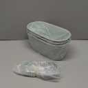 Meltset 3 Pack Metal Iron Hanging Flower Pot, Oval Railing Fence Garden Balcony Planter Pots, Metal Bucket Flower Holders for Wall Indoor Outdoor Home Dcor, Green