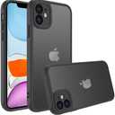 iPhone 11 Phone case Semi-Translucent (10 FT Military Grade Drop Protection) Matte Slim Shockproof Anti-Fingerprint Protective Cover iPhone11 Black case 3 Pack
