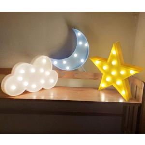 AUSAYE 3PCS Decorative LED Night Lights Crescent Moon Star Cloud Lamp Sign Light Room Decor Night Light for Baby Kids Children Adults Gifts