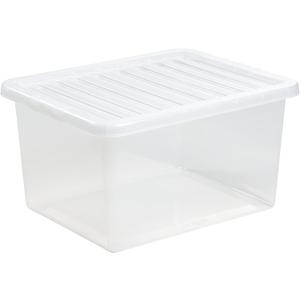 Wham Storage Pack of 1-37 Litre Crystal Plastic Storage Boxes with Lids