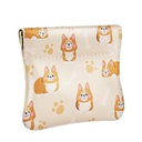 Travelambo Leather Squeeze Coin Purse Pouch Change Holder For Men & Women (Corgi Beige)