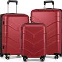 TILYMOL Expandable Luggage Sets 3 Piece, PP Hardside Suitcase Set with TSA