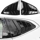 LEXLEY Racing Style Rear Side Window Louvers Air Vent/Louvers Scoop Cover Blinds For Honda CRV 2017 2018 2019 2020 2021 2022-Bright black