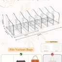 Rose Purse Dividers for Closet, 2 Pack Clear Clutch Purse Closet Organizers, Adjustable Handbag Storage Organizers, Plastic Bookshelf Separator Dividers for Bedroom Office