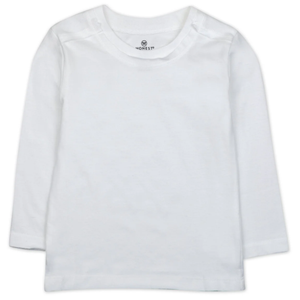 HonestBaby 4Pack Long Sleeve T Shirts 100% Organic Cotton for Toddler, Little Kids Boys, Girls, Bright White, 4T