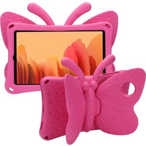 JGY Fire HD 10 Kids Tablet 10.1 2021 Case for Kids Pretty Butterfly Case for Girl EVA Foam Full Cover Sturdy Fire HD 10 10.1" Tablet Kids case with Stand Pencil Holder Shockproof Kids case (Rose)