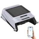 Pura V12 Solar Powered Automatic Pool Surface Skimmer Robot with APP Support,24/7 Continuous Cleaning, Dual Charging Options, Smart Obstacle Avoidance,150-um Filtration, OTA Upgrade (Blue)
