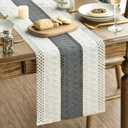 Artoid Mode Dark Grey Farmhouse Rustic Table Runner, Seasonal Holiday Hollow Kitchen Dining Table Decoration for Home Party Decor 12x60 Inch
