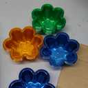 Mumufy 200 Pcs 8.5 oz Plastic Ice Cream Bowls Dessert Cups Disposable Colorful Flower Shape Pudding Fruit Trifle Tasters Containers for Sundae Chocolate Appetizers Shot Samplers Party Serving