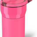 BrMate Leap 12oz 100% Leakproof Kids Tumbler with Handle and Silicone Soft Straw | Drop Resistant Silicone Sleeve | For Kids 4+ | Insulated Stainless Steel | Cup Holder Friendly | 12oz (Neon Pink)