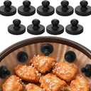 3 x Juome Air Fryer Magnets for Parchment Paper, 9PCS Silicone Magnetic Buckle for Air Fryer Liners, Air Fryer Accessories Safely Lock Air Fryer Liner Disposable to Prevent Burning (Black)