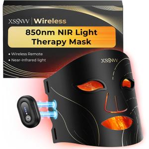 Red Light Therapy for Face Cordless LED Face Mask with 4 Light Modes (NIR 850nm, Red 630nm, Blue, Amber), 272 LEDs, 10-Min Timer, Rechargeable for Glowing Skin at Home