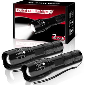 BESTSUN LED Flashlight 2 Pack, Small Flashlights Powerful High Lumens 5 Modes, Waterproof Zoomable Mini Flash Light for Home Emergencies Camping Essentials, Christmas Stocking Stuffers Gifts for Men