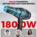 21Pcs Professional Hair Dryer Kit - Ionic, Lightweight, Low Noise, Constant Temperature, 1800W Blow Dryer for Women and Men - Includes Hair Dryer, Nozzles, and Accessories Set