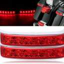 2PCS LED Saddlebag Motorcycle Tail Lights with Brake Light Running Turn Signal Lights Compatible With 2014-2020 Harley Touring Street Road Glide Electra Ultra Classic Ultra Limited CVO (Chrome-Red)