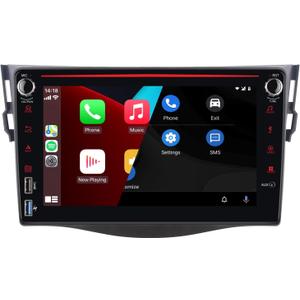 Car Radio for Toyota RAV4 2007 2008 2009 2010 2011 with Wireless Apple Carplay and Android Auto Double Din Car Stereo with 8 Inch Touchscreen BT Dual USB Port FM RDS EQ Mirror Link