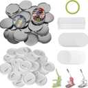 100 Sets 58mm/2.28 in Button Maker Supplies, Fesorsi Button Covers Galvanized Iron, Plastic Back Cover, Buttons Blank Paper, Plastic Clear Film, for DIY Badges, Name Tag, Clothes (with Storage Box)