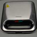 OVENTE Electric Sandwich Maker with Non-Stick Plates, Indicator Lights, Cool Touch Handle, Easy to Clean and Store, Perfect for Cooking Breakfast, Grilled Cheese, Tuna Melts and Snacks, Black GPS401B