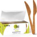 Premium Quality100% Biodegradable Knives Made of Vegetable Fibers, 100 PCS of 6.7 Long Heavy-Duty and Splinter Free Eco-Friendly Knives, Perfect Sustainable Cutlery for All Types of Occasions