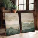 XLYFVLGF Beige and Green Abstract Canvas Wall Art Minimalist Wall Decor Pictures Wabi-sabi style prints Japanese style abstract painting artwork for Bedroom Living Room Decoration 16x24in