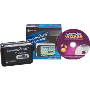 ClearClick Cassette Tape to USB Converter with Cassette2CD Wizard 2.0 Software (Free USA Tech Support)