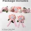 Baby Shower Sash Decorations Mom to Be Corsage Gift Dad to Be Pin 3Pack Set Flower Belt for Maternity Dress - Gender Reveal Pregnancy Photo Props