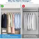 Adjustable Oval Closet Rod, 90 Lbs Heavy Duty, 51-70 Inch No-Cut Needed, Metal Closet Hanging Rod for Closet, Wardrobes (Chrome)