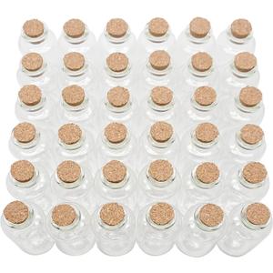 Axe Sickle 20 mL Cork Stopper Glass Bottles Mini Transparent Glass Bottles 36 Pcs.