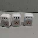 TESSAN European Travel Plug Adapter USB C 3 Pack, US to Europe Plug Adaptor with 4 AC Outlets 3 USB Charging Ports, Type C Power Adapter for USA to EU Euro Spain France Iceland Italy Germany Greece