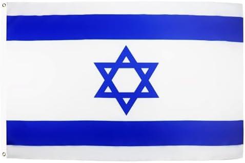 AZ FLAG - Israel Flag - 2x3 Ft - 100D Polyester Israeli - Jewish Banner with Two Metal Grommets - Fade Resistant - Vivid Colors - 2' x 3' Feet - 90x60 Cm