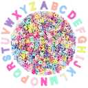 Augshy 700Pcs Large Letter Beads, Colorful Plastic A-Z Mixed Alphabet Shape Beads for Jewelry Making Bracelets Necklaces Key Chains Shoelaces Crafts Party Decor(9 x 12 mm)