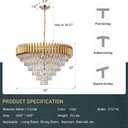 K9 6-Tiers Modern Gold Crystal Chandelier 30'' Contemporary Crystal Pendant Chandeliers Light Fixture 16 Lights for Living Room Dining Room Bedroom Entryway Foyer High Ceiling，E12 Base ﻿ ﻿