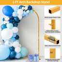 6 FT Wedding Arch Frame Backdrop Stand for Party, Balloon Arch Stand, Wedding Arches for Ceremony, Metal Gold Arch Frame Backdrop Stand for Bridal Baby Showers Birthday Decoration Photo, 6 x 2.6 FT
