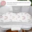 TansyPanda Muslin Halo Bassinet Sheets for BassiNest Luxe Swivel, Soothing, Swivel, Lite, Essential Sleeper, 3 Pack, 33 X 17 Inch, Ultra Soft, Snug Fit, Unisex Boys Girls, Gray White (Pink)