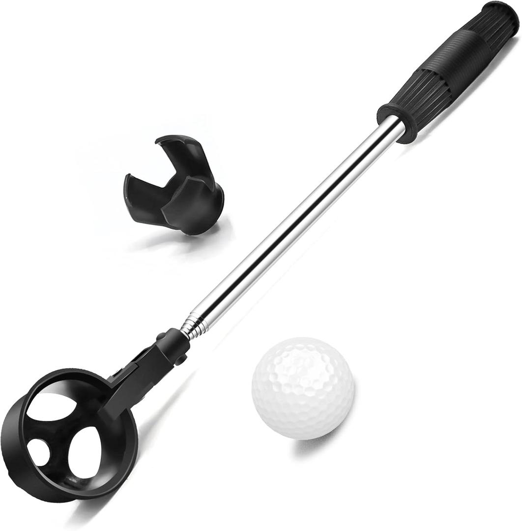 prowithlin Golf Ball Retriever, Stainless Telescopic Extendable Golf Balls Retrievers for Water w/Golf Ball Pick Up Retriever Grabber Claw Sucker Tool, Golf Gift for Men (9ft)