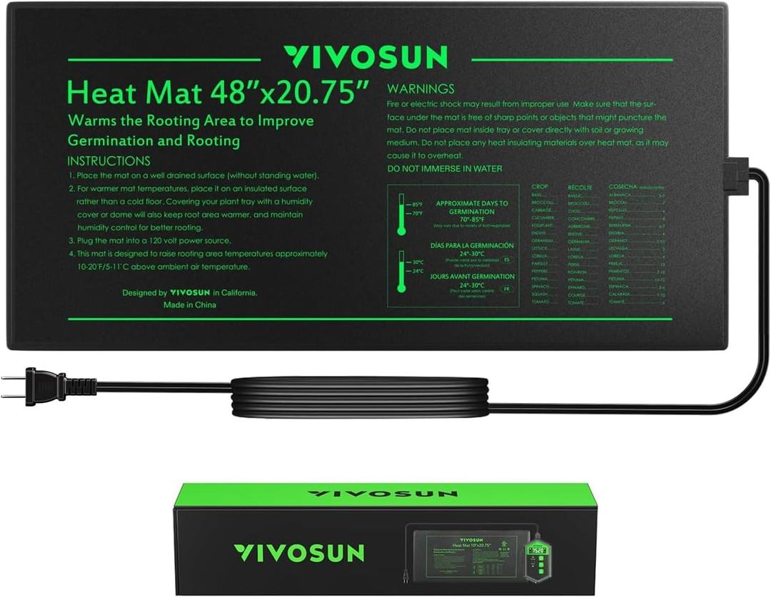 VIVOSUN 48" x 20.75" Durable Waterproof Seedling Heat Mat