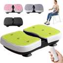 RYGEO Mini Vibration Plate Machine, Leg Waist Workout Vibrating Plate Portable Quiet Percussion Massager for Legs, Waist, Back, Neck Vibration Massager,Buttocks Muscle Stiffness Relief (Green)