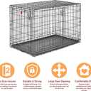 MidWest Homes for Pets 48-Inch LifeStages Crate for Extra-Large Breeds, 90-110 lbs, Double Door Folding Dog Crate with Divider Panel, Leak-Proof Tray & Secure Latch, Heavy-Duty & Easy to Assemble