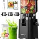 ECOSELF Cold Press Juicer with 3 Filters (For Juice/ Sorbet/ Nut Milk), Juicer Machines With 6.0" Wide Mouth Hopper, Self Feeding & Hands-Free Design, Juicer for Family Gathering Party, With Brush