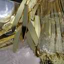 Fijinhom 350pcs Pink Plastic Plates, Elegant Disposable Dinnerware Set, 125 Pieces, White and Gold, Plates, Cups, Cutlery and Napkins (Pink, 50 Guests)