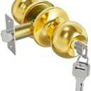 toresper Door Knobs with Lock and Keys, Interior and Exterior Door Lock Standard Ball Door Locks for Bedrooms Bathroom 2 Pack