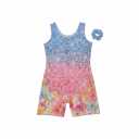 Gymnastics Leotards for Girls Shiny Toddler Biketard Unitard One Piece Tumbling Outfits, 130