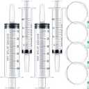 8Pcs Plastic Syringe Set 60ml 20ml Industrial Plastic Syringe with Handy Tubing 30cm(12in) for Refilling Fluids, Feeding Pets, Drawing Oil, Measuring, Watering, Multiple Uses, 20mlx2 + 60mlx2+ Hosex4